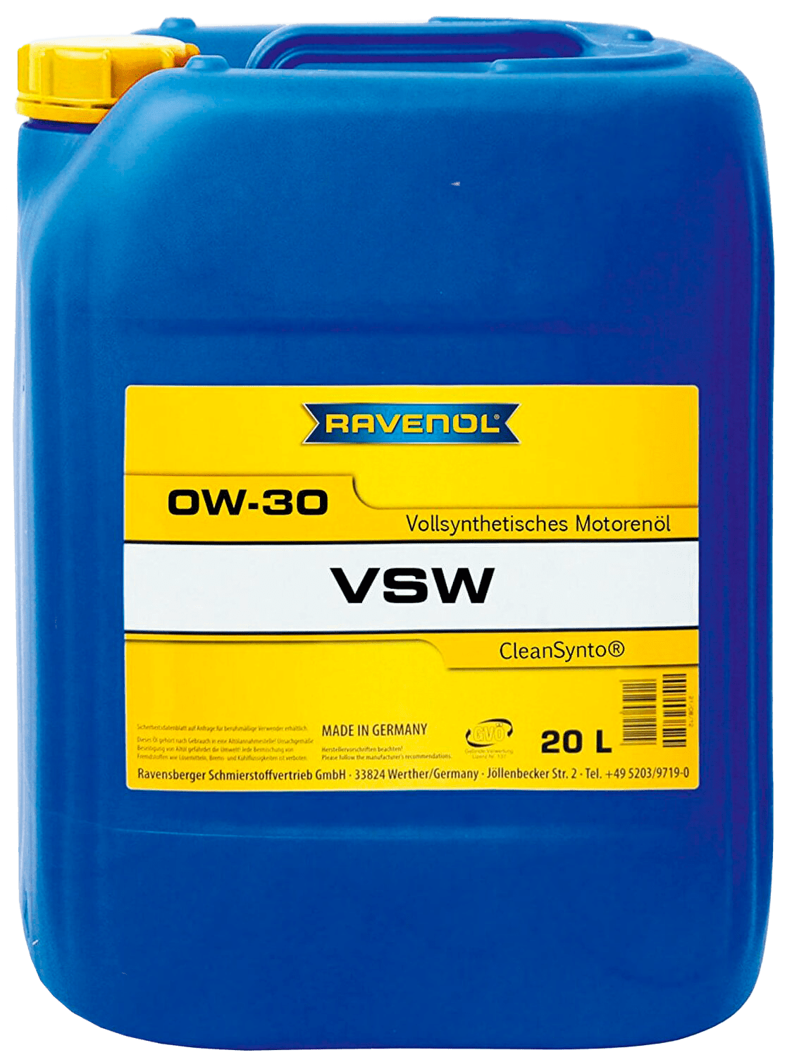 Моторное масло Ravenol VSW SAE 0W-30, 20л